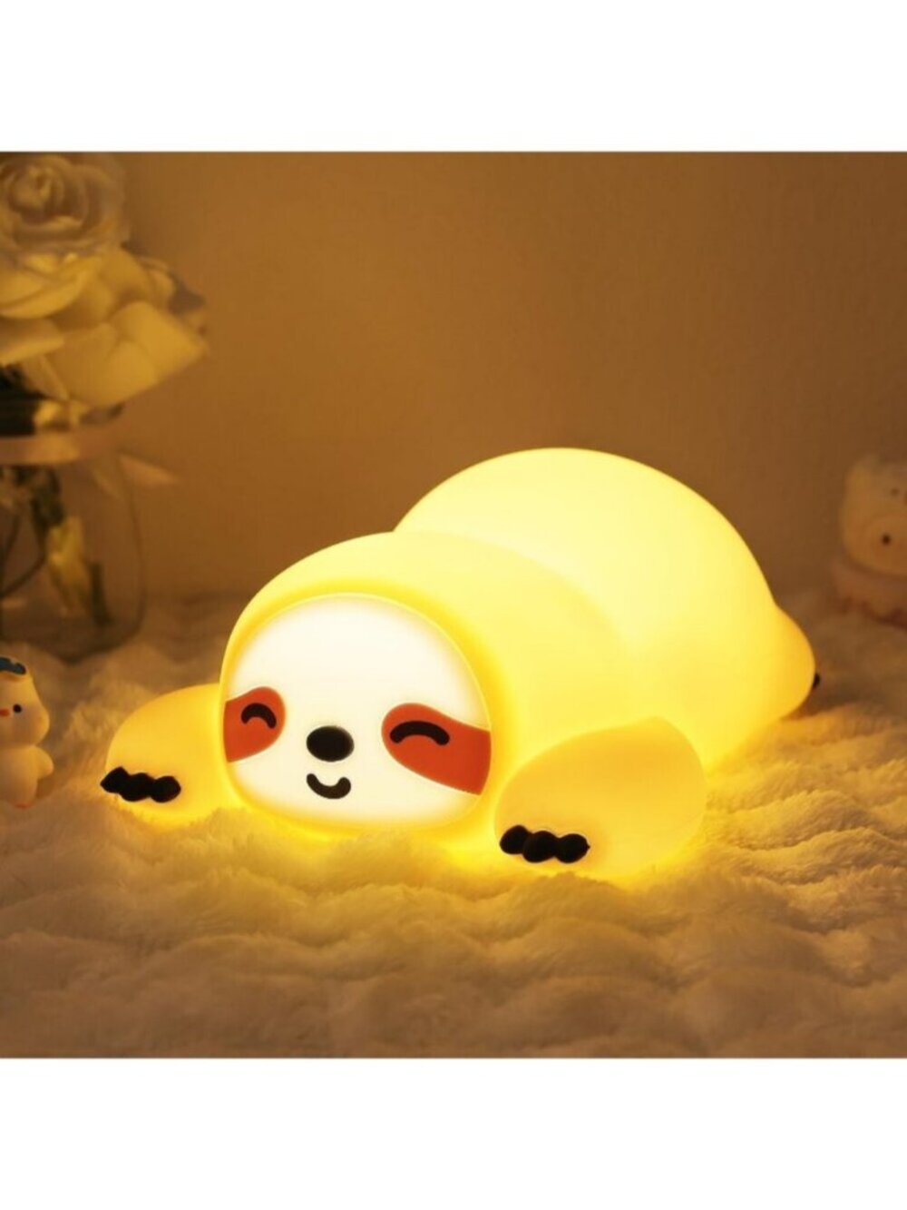 Sloth Gifts Animal Silicone Night Light Touch Control & Timer USB Rechargeable